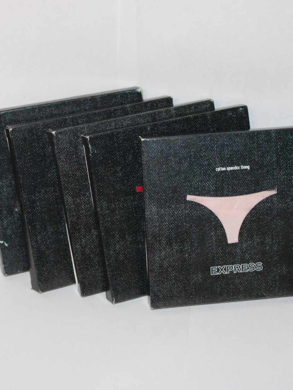 EXPRESS Basic 5-PACK COTTON SPANDEX THONG SIZE "M"